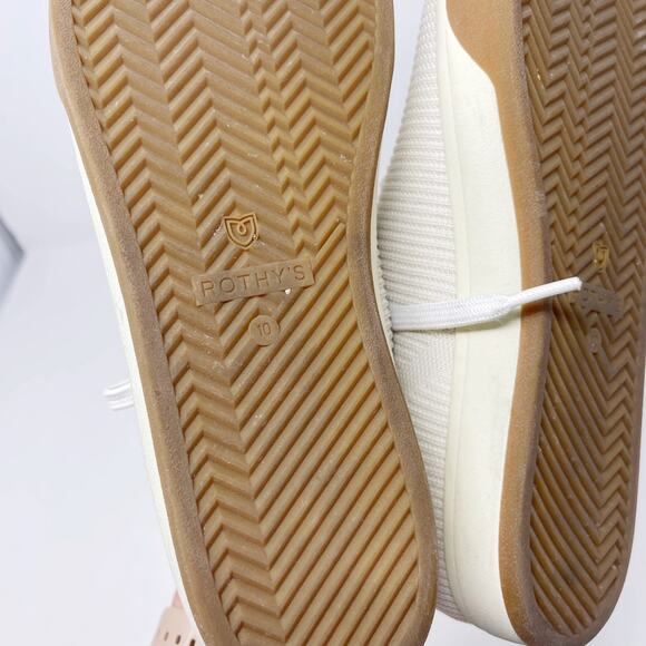 Rothys Womens 10 Vanilla White The Lace Up Sneaker Shoes Soft Flexible Recycled - Picture 10 of 13